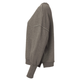 Ladies Gray Trident Sueded Crewneck Sweatshirt
