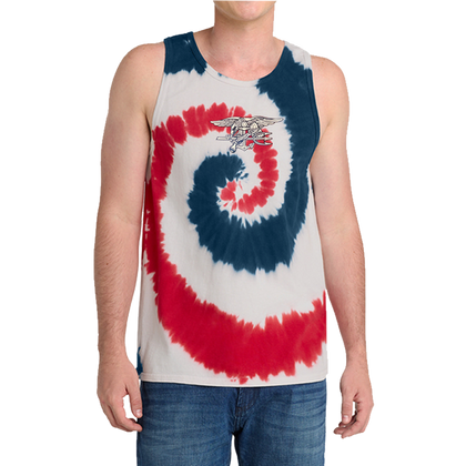 Unisex Trident Red/White/Blue Tie-Dye Tank Top