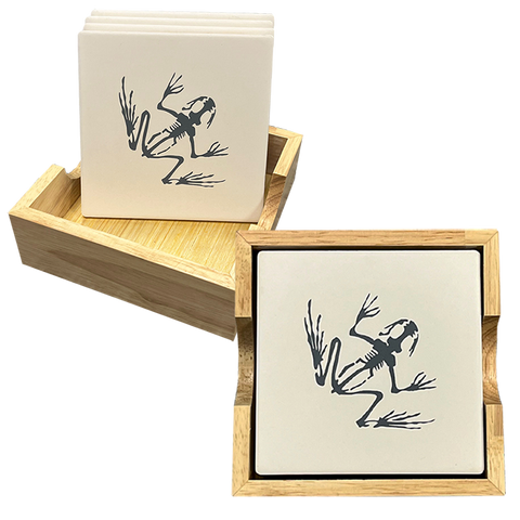 Bone Frog Square Stone Coaster Set