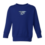 Toddler Trident American Flag Royal Crewneck Sweatshirt