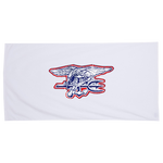Trident White Legacy Velour Beach Towel