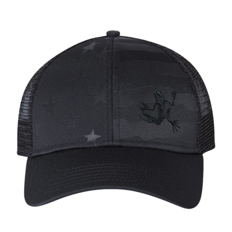 Bone Frog Debossed Stars and Stripes Mesh Back Cap