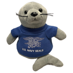 Mini Me Gray Plush Seal with Navy SEAL T-shirt