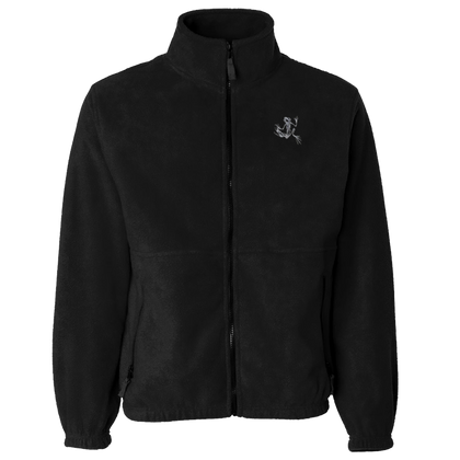 Black Full-Zip Fleece Jacket with Grey Bone Frog