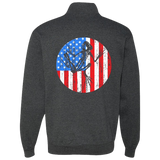 Bone Frog American Flag Black Heather Cadet Collar Quarter-Zip Sweatshirt