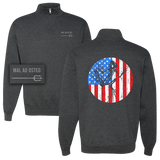 Bone Frog American Flag Black Heather Cadet Collar Quarter-Zip Sweatshirt