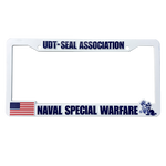 White UDT-SEAL Association NSW License Plate Frame
