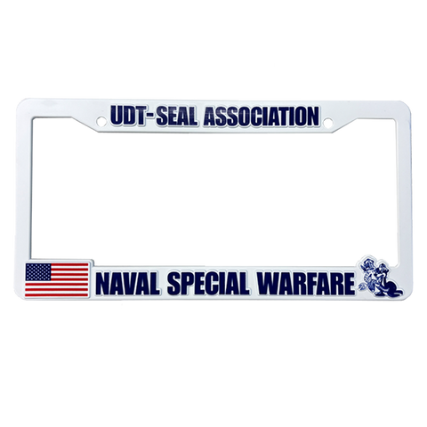 White UDT-SEAL Association NSW License Plate Frame