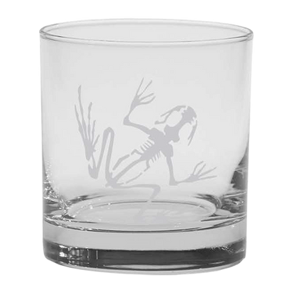 Bone Frog Satin Frost Rocks Glass