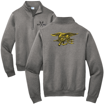 Trident Quarter Zip Graphite Heather Pullover Sweatshirt