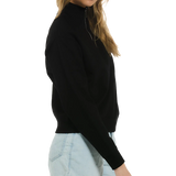 Ladies Black Trident American Flag Quarter-Zip Mockneck Fleece