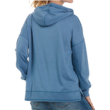 Ladies Trident American Flag Denim Scuba Hoodie