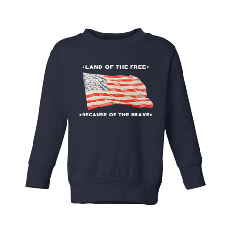 Youth Trident Flag Land of the Free Crewneck Sweatshirt