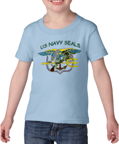 Multi Color Hand Drawn Trident US NAVY SEALS Toddler T-shirt