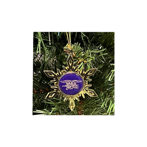 Gold Trident Snowflake Holiday Ornament