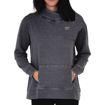 Ladies Gray Trident Vintage Fleece Crossover Hoodie